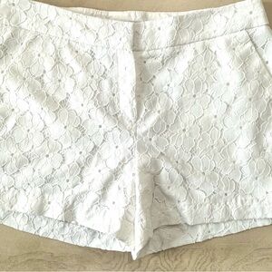 Saint Tropez West Floral Lace High Waist Shorts - White